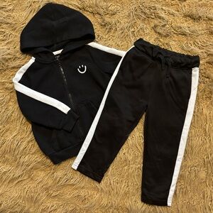 Okie Dokie Black and White Kids Jogger Set Size 2T